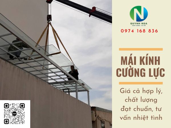 thi công mái kính cường lực